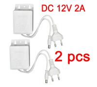 2 pièces adaptateur secteur ue extérieur étanche AC 100-240V entrée DC 12V volts sortie chargeur d'alimentation Europe adaptateur universel convertisseur