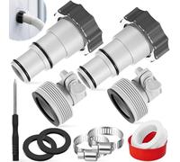 2 Pièces Adaptateur Tuyau Piscine avec Filetage Intérieur, Raccord Pompe Ø 32 et 38 mm, Raccordement Rechange pour Vidange Depiscine, Adaptateurs Remplacement A Connecteur & Conversion B 2 Types