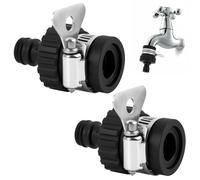 2 Pièces Adaptateur Universel de Robinet pour Tuyau d’Arrosage et Piscine, Connecteur en Caoutchouc et Laiton avec Poignée Métallique, Compatible Robinets Cuisine, Machine à Laver et Jardin
