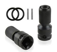 2 Pièces Adaptateurs de Douille 1/2" Carré à 1/4" Hexagonal Hex Ratchet Socket liquet et Porte-embout de Tournevis, Mandrin à Libération Rapide pour Outils Électriques et Impact