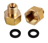 2 Pièces Adaptateurs de Gaz GPL en Laiton 3/8" IG x 1/4" AG, Raccord Tuyau Gaz Gauche Connecteur Filetage Femelle 3/8 Intérieur x 1/4 Mâle Extérieur pour Cuisinière Barbecue Camping Réchaud Caravane