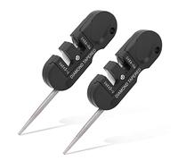 2 pièces Aiguiseur de Couteaux de Poche, Affûteur pour couteaux de poche, Affûteur d'outils de Poche Portable Affûteur Tige d’affûtage Diamantée pour Couteaux de Poche, Couteaux d'extérieur et Cuisine