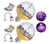 2 Pièces Ampoule Rotative Colorée Pour Boule Magique, Ampoule Rotative Colorée Pour Boule Disco Ampoule Rotative Pour Boule Magique Avec 4 Douilles Lampe De Fête Lampe De Scène Pour La Maison