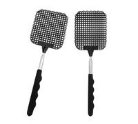 2 Pièces Apette à Mouche,Tapette à Mouches Extensible,Tapette à Mouche Manuelle TéLescopique，Portable Tapettes Anti Moustique,Pour NtéRieur Jardin Mouches Moustiques Insectes(Noir，26-72cm)