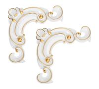 2 Pièces Applique Décorative Adhésive en PVC Or pour Murs et Cadres | Finition Lisse et Raffinée, Motif D’angle Travaillé, Cuisine, Moulures et Retouche Rapide