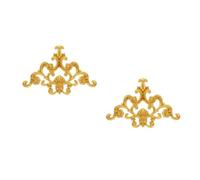 2 Pièces Applique Décorative D’angle, Fleur Sculptée Européenne | Finition Dorée, Installation Facile, Entretien Simple, pour Plafonds et Fonds Décoratifs, Style Classique Moderne