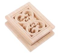 2 Pièces Appliques en Bois pour Meubles, Ornement Classique, Khaki | Bois , Grain Visible et Détails Sculptés, Installation Simple, pour Armoire et Lit, Décor Intérieur