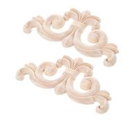 2 Pièces Appliques en Bois Sculpté Décoratives