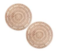 2 Pièces Appliques en Bois Sculpté Mandala Beige, Classique | Bois Brut, Fait Main, Fixation Facile, pour Cadre de Lit et Ambiance Intérieure