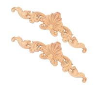 2 Pièces Appliques Sculptées en Bois pour Meubles, Décoratives