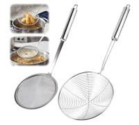 2 Pièces Araignée De Cuisine pour griller,cuire à la vapeur,écoper Aliments | Ecumoire à Friture en Acier Inoxydable, Écumoire à mailles fines, écumoire Inox, Peut êTre Suspendu (14cm)