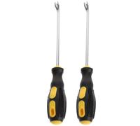 2 pièces Arrache-agrafes Manuel 26x3,5x3,5cm pour Clous et punaises | Acier Galvanisé, Poignée Souple Antidérapante, Double Fourche Précise, pour Bricolage, Tapisserie, Parquet ou Style Aléatoire