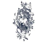 2 Pièces Autocollants De Tatouage De Jus À Base De Plantes Semi-Permanent Imperméable Renard Démon Réaliste Et Durable