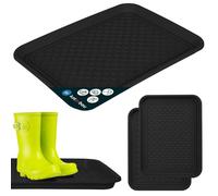 KOTARBAU® 2 Pièces Bac à Chaussures - Bac D'égouttement pour Chaussures - Plastique - 38 x 50 cm - Noir - Imperméable - pour Couloir - Plateau Égouttoir à Bord Surélevé