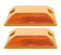 2 Pièces Balise D'allée Jaune Réfléchissante en Plastique | Marqueur Routier, Visibilité Élevée, Guide Véhicules et Piétons, Sécurité Renforcée sur Chaussée
