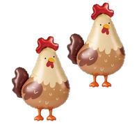 2 Pièces Ballon Gonflable Poule, Poules Ballons en Aluminium, Ballon Animaux, pour Décorations de Fête d'Anniversaire sur le Thème des Animaux, Fête de Ferme