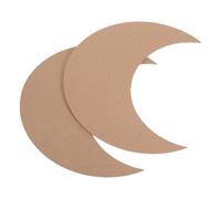 2 Pièces Base Mosaïque Lune en Bois, Support Stable DIY | Surface Lisse Vierge, pour Carreaux et Tasses, Décoration Salon ou Table à Manger, Couleur Kaki
