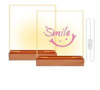 2 Pièces Bases Lumineuses LED En Bois Avec 2 Feuille Acrylique, Socle Lumineux LED, Base De Présentation Socles LED En Bois Bases LED Socle Éclairé Bases D'Éclairage Led Pour Acrylique, Cristal