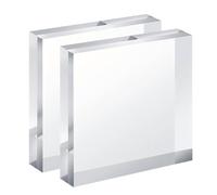 2 pièces bloc acrylique haute transparence 70 × 90 mm, épaisseur de cube carré en 10 u201340 adapté à la base support vitrine, 35(70x90x25mm)