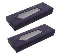 2 Pièces Boîte à Cravates Rigide avec Fenêtre Transparente Élégant | Design Moderne avec Finition Mate, Compartiment Unique Rectangulaire, pour Professionnels et Présents