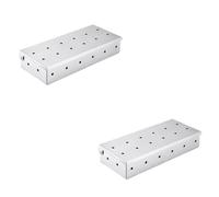 2 Pièces Boîte à Fumée pour Barbecue en Acier Inoxydable, Argenté | Compatible Grills à Pellets et Charbon, Nettoyage Facile, Libère la Fumée, pour Fruits et Fromage