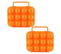 2 Pièces Boîte à Œufs Plastique 12 Compartiments en Silicone | Coffret à Œufs de Camping, Boîte à Œufs de Voyage, Rangement Sécurisé pour Pique-niques