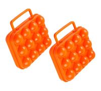 2 Pièces Boîte à Œufs Plastique Portable PP 12 Orange, Antichoc | Paniers à Œufs, Coffre de Rangement Plastique, Boite Stockage Oeuf, Rangement Plastique Extérieur Barbecue
