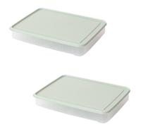 2 Pièces Boîte à Œufs Transparente 24 Cases Couvercle | Plateau Empilable en Plastique Vert, Rangement la Cuisine et Garde-manger, une Alvéole par Œuf, Facile à Nettoyer