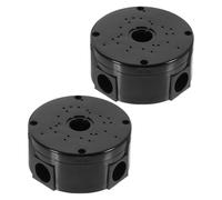 2 Pièces Boîte de Jonction Ronde Étanche en Plastique Noir