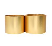 2 Pièces Boîte D'emballage pour Fleurs Ronde Dorée, Papier, Usage | Rangement Floral Simple, pour Maison, Format Duo, Finition Résistante, Style Rond