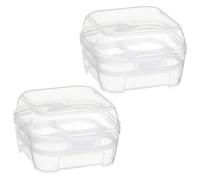 2 Pièces Boîte Portable en Plastique Pp, 4 Compartiments | Boîte Transparente, Fermeture à Clips, Format Compact, pour Réfrigérateur, Pique-niques, Fraises Cuisine