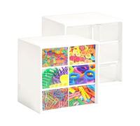 2 PièCes Boite Rangement Plastique Organisateur,Boite Rangement Bureau à 18 Tiroirs Amovibles Rangement Plastique Avec Tiroir Transparent,Maison Ou Vanité Organiseur D'Artisanat (6 compartiments)