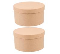 2 Pièces Boîte Ronde en Papier Kraft pour Gâteaux, Biscuits et Créations | Format 12,5cm avec Couvercle, Rangement Compact, Décoration Élégante pour Mariages, Présents, Bougies Chauffe-plat