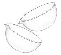 2 Pièces Bol à Matcha en Verre 500ml avec Bec Verseur, Minimaliste | Transparent, Bord Lisse sans Rebord, pour Préparation du Thé, Cuisson Maison, Contrôle des Portions