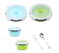 2 Pièces Bols Pliables en Silicone, 350ML Saladier Pliable avec Couvercle