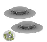 2 Pièces Bouchon Baignoire, 11cm Bouchon D'Écoulement Silicone Pliable, Bouchons Evier Cuisine Pression Universel Bouchons Filtres de Vidage Amovible pour Éviers Lavabos Douche Salle de Bain