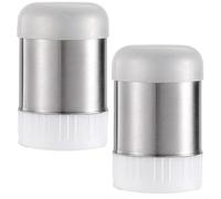 2 Pièces Bouteille à Épices en Acier Inoxydable, 5 Trous, Argenté | Conserve les Assaisonnements au Sec, Isole L’air Extérieur, pour Poivre et Sel, Restaurant, la Cuisine