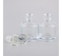 2 Pièces Bouteilles De Diffuseur En Verre D'aromathérapie Vides Avec Bouchon Transparent, Rond
