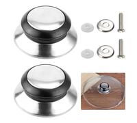 2 Pièces Bouton de Couvercle de Pot, Poignée Couvercle Casserole | Universel Boutons Couvercles de Rechange en Acier Inoxydable, Bouton Marmite Couvercles pour Ustensiles de Cuisine