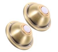 2 Pièces Bouton de Sonnette de Portail Vintage en Métal Or Rond | Installation Facile, Performance Mécanique Fiable, Design Rustique Classique pour Porte D'entrée et Ferme
