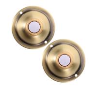 2 Pièces Bouton de Sonnette Mural Rond Vintage en Fer, Éclairé, Or | Usage Intérieur et Extérieur, Résistance aux Intempéries, Style Ferme Classique, pour Maison et Garage