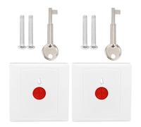 2 Pièces Bouton D'urgence Pb-28 en PC Blanc, Alarme Manuelle oîtier et Ressort, Résistance Haute Température, Usage Maison ou Centre Commercial, Ne Se Déforme Pas
