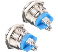 2 Pièces Bouton-poussoir de Sonnette Argenté en Métal | Pièce de Rechange pour Sonnette, Installation Simple, Performance Fiable, Usage Quotidien, Format Unique