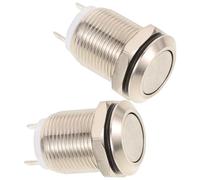 2 Pièces Bouton-poussoir de Sonnette Lumineux, Rond, Robuste | Cuivre Plaqué Nickel, Design Simple et Pratique, Bouton Remplaçable pour Carillon Filaire, Usage Intérieur