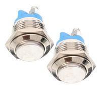 2 Pièces Bouton-Poussoir de Sonnette Métallique Rond | Pièce de Remplacement Filaire, Usage Extérieur ou Intérieur, Argenté, Fiable et Léger, pour Maison