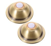 2 Pièces Bouton-poussoir de Sonnette Mural Vintage Rond en Fer Or | Design Ferme Rustique Classique Rétro, Installation Facile, Performance Mécanique Renforcée, Visibilité Améliorée