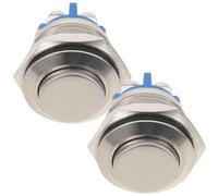 2 Pièces Bouton-poussoir de Sonnette Robuste, Rond | Argenté, Cuivre Plaqué Nickel, Résistant aux Intempéries, Design Simple et Flexible pour Carillon Filaire