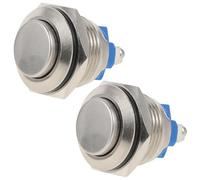 2 Pièces Bouton-poussoir de Sonnette Rond en Métal | Laiton ou Cuivre Nickelé, Extérieur Poli, Raccordement Rapide, Compatible Plupart des Sonnettes