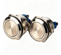 2 pièces, bouton-poussoir métallique de 22 mm avec verrouillage, interrupteur étanche