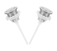 2 Pièces Bouton-poussoir Unique de Chasse D'eau pour Toilettes | Remplacement du Bouton-poussoir, Commande à Pression Droite, Compatibilité, Argenté, Salle de Bain